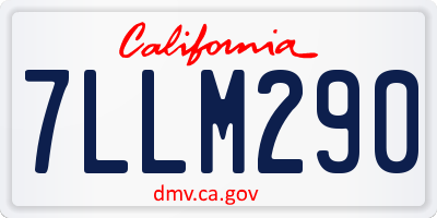 CA license plate 7LLM290