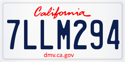 CA license plate 7LLM294