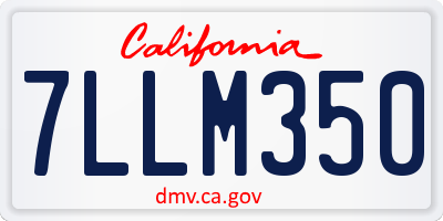 CA license plate 7LLM350