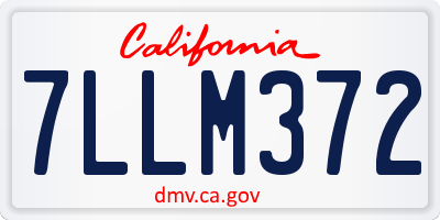 CA license plate 7LLM372