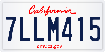CA license plate 7LLM415