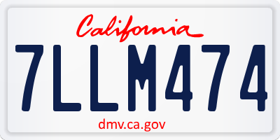 CA license plate 7LLM474