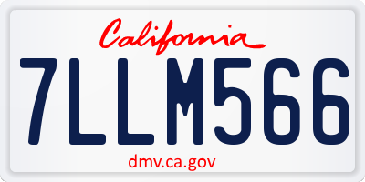CA license plate 7LLM566