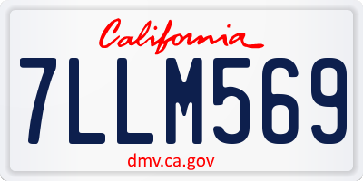CA license plate 7LLM569