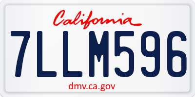 CA license plate 7LLM596
