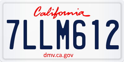 CA license plate 7LLM612