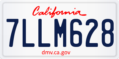 CA license plate 7LLM628