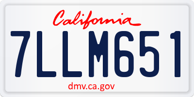 CA license plate 7LLM651