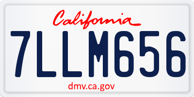 CA license plate 7LLM656