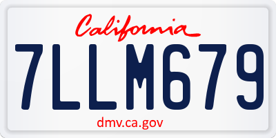 CA license plate 7LLM679