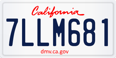 CA license plate 7LLM681