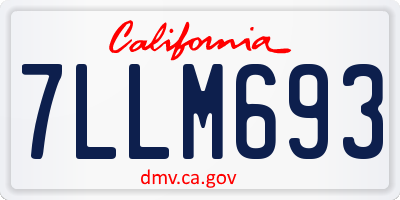 CA license plate 7LLM693