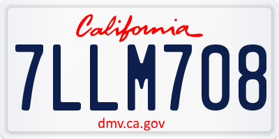 CA license plate 7LLM708