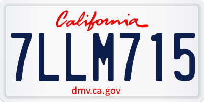 CA license plate 7LLM715
