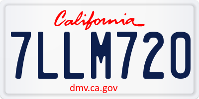 CA license plate 7LLM720