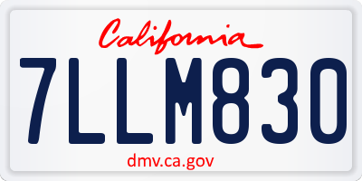 CA license plate 7LLM830