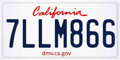 CA license plate 7LLM866