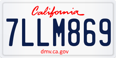 CA license plate 7LLM869