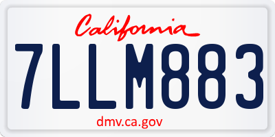 CA license plate 7LLM883