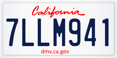 CA license plate 7LLM941