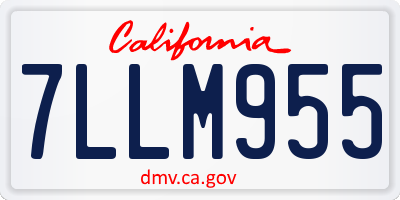 CA license plate 7LLM955