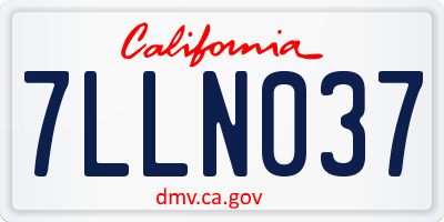 CA license plate 7LLN037