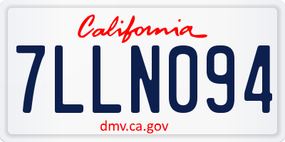 CA license plate 7LLN094
