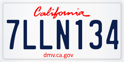 CA license plate 7LLN134