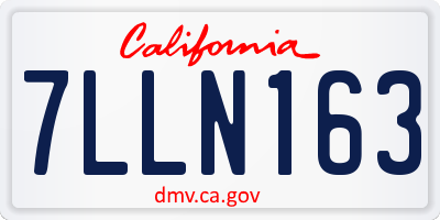 CA license plate 7LLN163