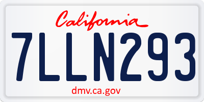 CA license plate 7LLN293