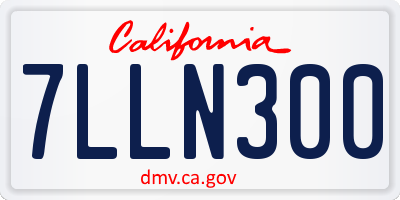 CA license plate 7LLN300