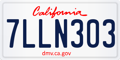 CA license plate 7LLN303