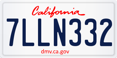 CA license plate 7LLN332