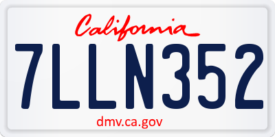 CA license plate 7LLN352