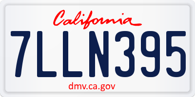 CA license plate 7LLN395