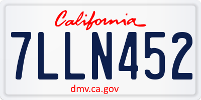 CA license plate 7LLN452
