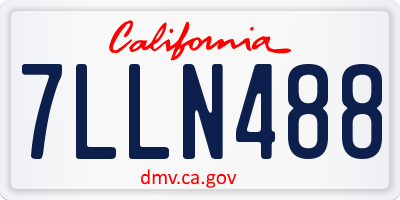 CA license plate 7LLN488