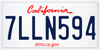 CA license plate 7LLN594