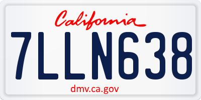 CA license plate 7LLN638