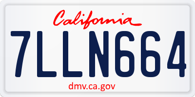 CA license plate 7LLN664