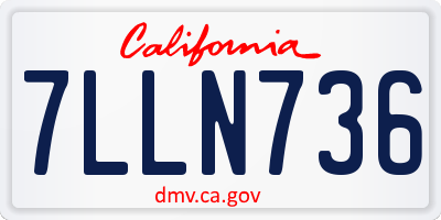 CA license plate 7LLN736