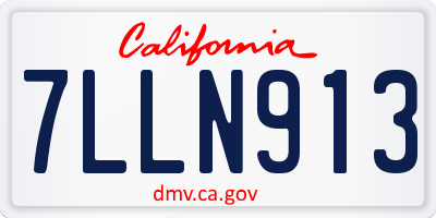 CA license plate 7LLN913