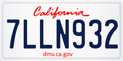 CA license plate 7LLN932