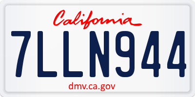 CA license plate 7LLN944