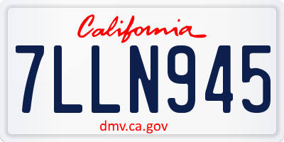 CA license plate 7LLN945
