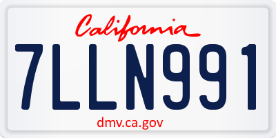 CA license plate 7LLN991