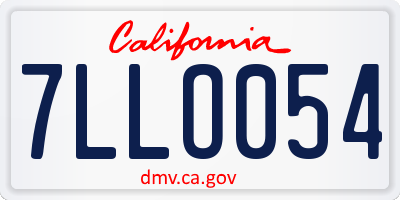 CA license plate 7LLO054