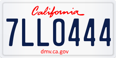 CA license plate 7LLO444