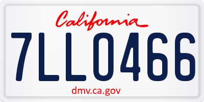 CA license plate 7LLO466