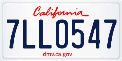 CA license plate 7LLO547